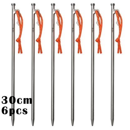 Superior Durability Titanium Alloy Tent Pegs For Camping, Awnings, Tarp Stakes For Hard Ground - 24CM/35CM/40CM