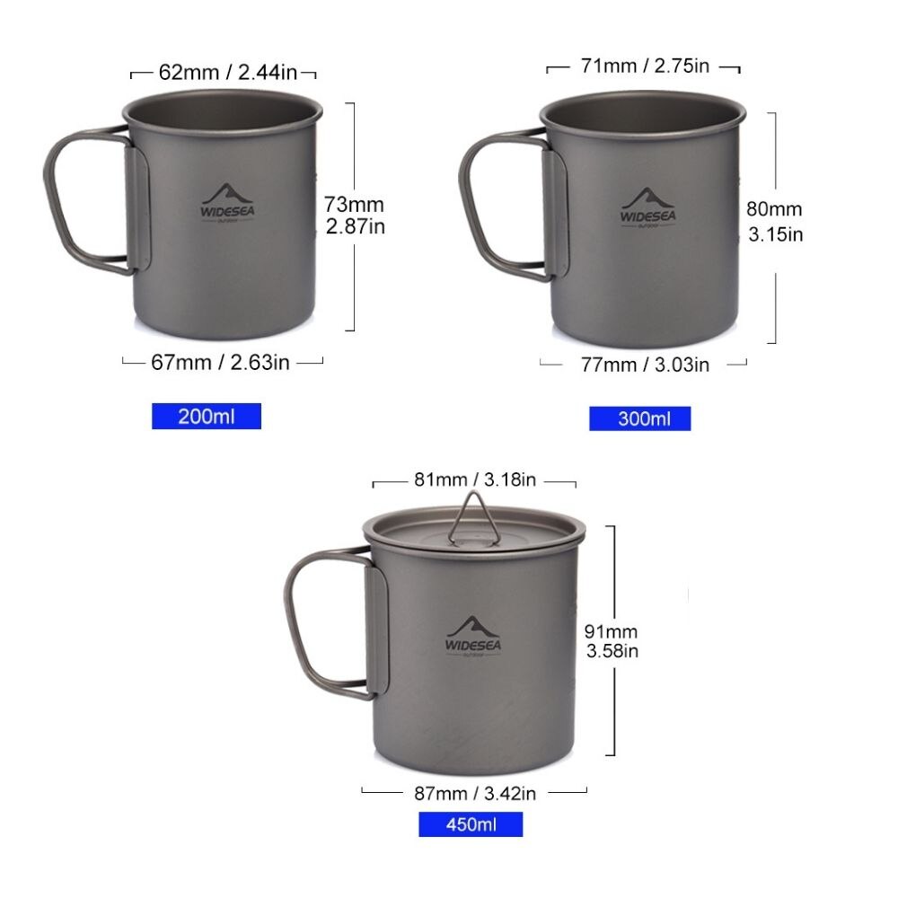 Lightweight Titanium Camping Cup Coffee Mug Travel Hiking Picnic Garden Outdoor Tableware