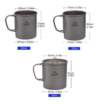 Lightweight Titanium Camping Cup Coffee Mug Travel Hiking Picnic Garden Outdoor Tableware