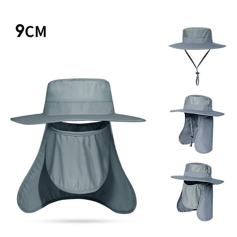 Wider Brim Safari Hat Increased Sun Protection Boonie Hat For Hiking Fishing Camping Backpacking Anti-UV Outdoor Headgear