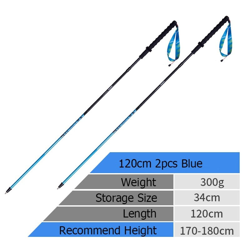 Ultralight Nordic Walking Poles Carbon Fiber Trekking Poles For Hiking, Backpacking - Straight Pole Walking Sticks 110cm/120cm