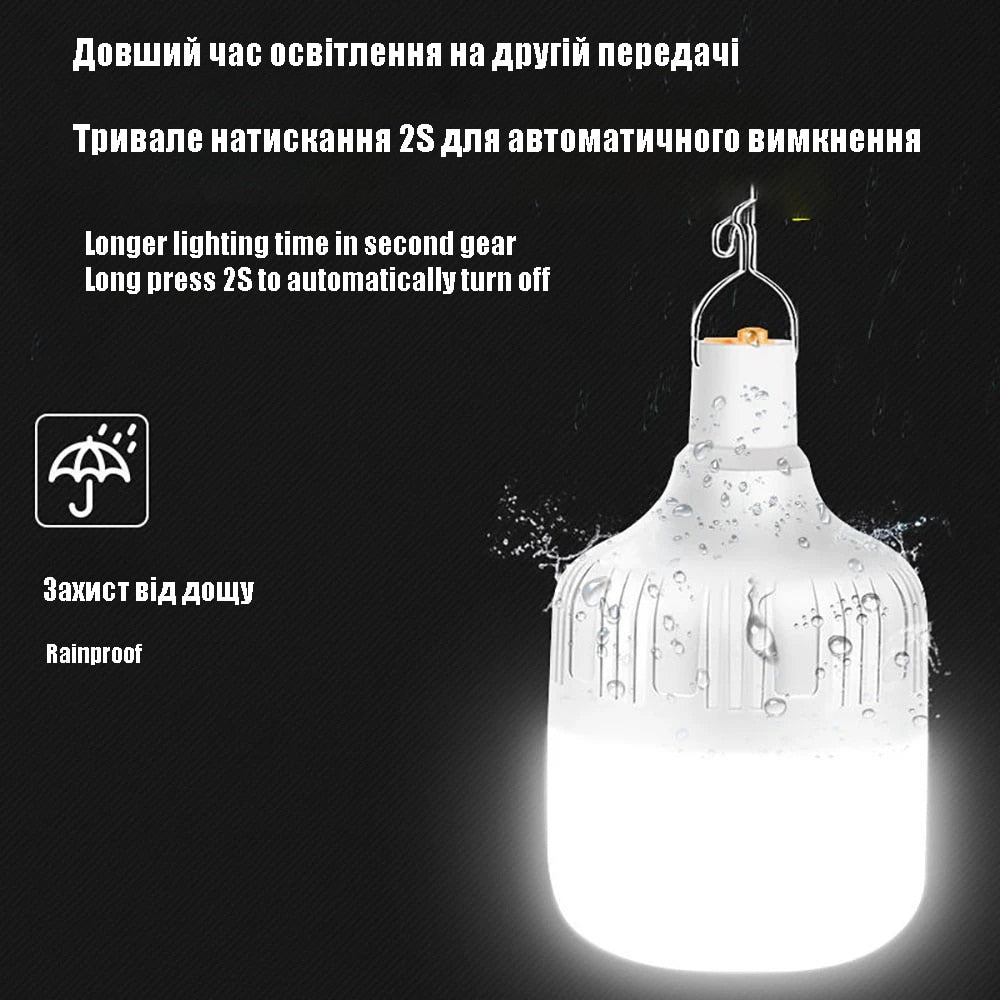 Portable Camping Lights Rechargeable Lamp - Bright, Durable and Versatile - Lantern, Flashlight and Emergency Bulb in One