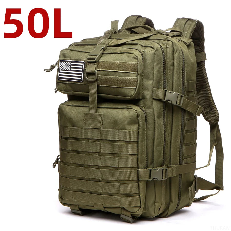 1000D Nylon Waterproof Multi-Purpose 25L/50L Molle Backpack For Hiking Camping Fishing Trekking Trekking Fishing Hunting Softback Daypack Rucksack