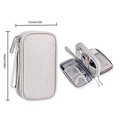 Portable Digital Gadget Travel Storage Bag Multi-Pocket Phone Pouch Organizer For Cable Earphones Power Banks etc