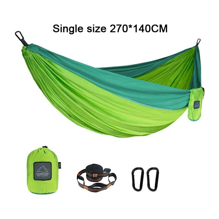 210T Parachute Nylon Portable Hammock For Camping Hiking Garden Outdoor Sleeping Single Double Size Hammock