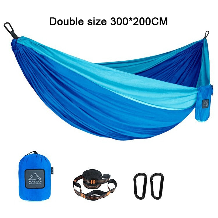 210T Parachute Nylon Portable Hammock For Camping Hiking Garden Outdoor Sleeping Single Double Size Hammock