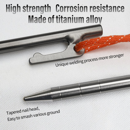 Superior Durability Titanium Alloy Tent Pegs For Camping, Awnings, Tarp Stakes For Hard Ground - 24CM/35CM/40CM