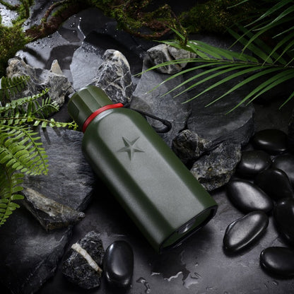 450ml Rugged Thermos Vacuum Flask - A Mini and Portable Insulated Stainless Steel Flask for Travel, Sports and Hiking