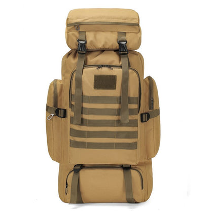 80L Waterproof Tactical Backpack For Camping Hiking Travel Backpacking - Multiple Storage Compartments & Molle Straps + Rainproof Cover