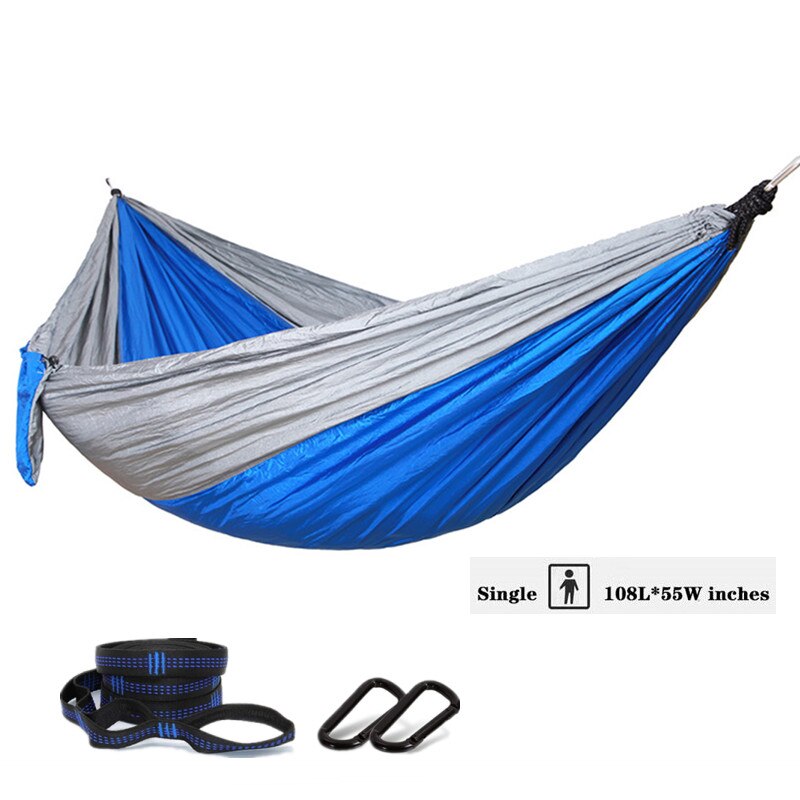 Lightweight 106"x 55" Portable Travel Hammock For Camping Hiking - Parachute Nylon with Tree Straps Carabiners