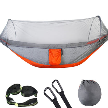 Camping Travel Hammock With Mosquito Net Lightweight Portable 210T Nylon Parachute Hammock For Wild Camping