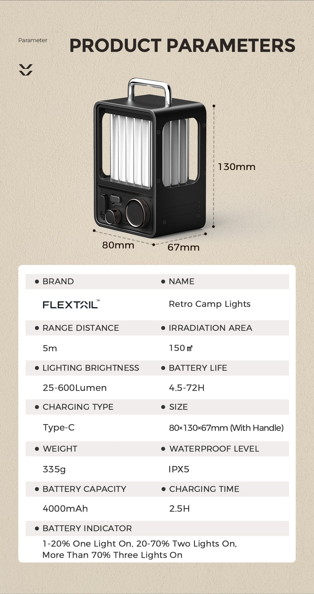 Retro Outdoor Camping Lamp Portable Villa Lantern - Waterproof, Rechargeable and Bright - Vintage Style with Modern Features