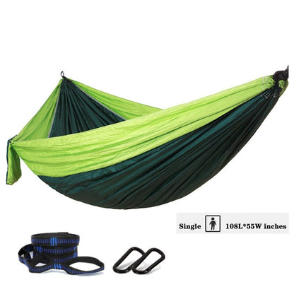 Lightweight 106"x 55" Portable Travel Hammock For Camping Hiking - Parachute Nylon with Tree Straps Carabiners