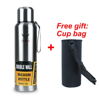 Large Capacity Stainless Steel Thermos Flask - A Portable and Eco-Friendly Drinks Canister with Lid Cup and Vacuum Insulation for Hot or Cold Drinks