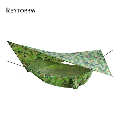 Mosquito Net Hammock Tent With Quick Zip Opening And Waterproof Canopy Awning Set Portable Pop-Up Sleeping For Camping & Hiking