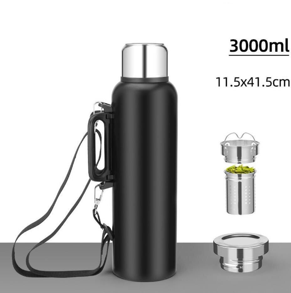 Large Capacity 2/3L Insulated Stainless Steel Thermos Flask With Lid Cup for Camping, Outdoor Travel and Hiking