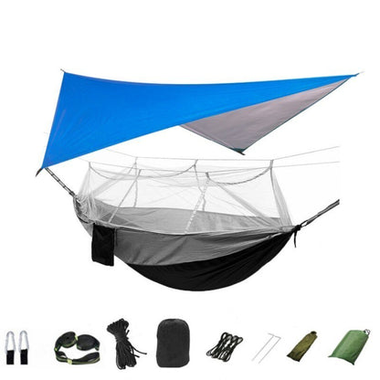 3-in-1 Wild Camping Hammock Set with Hammock, Mosquito Net and Rain Fly Tarp