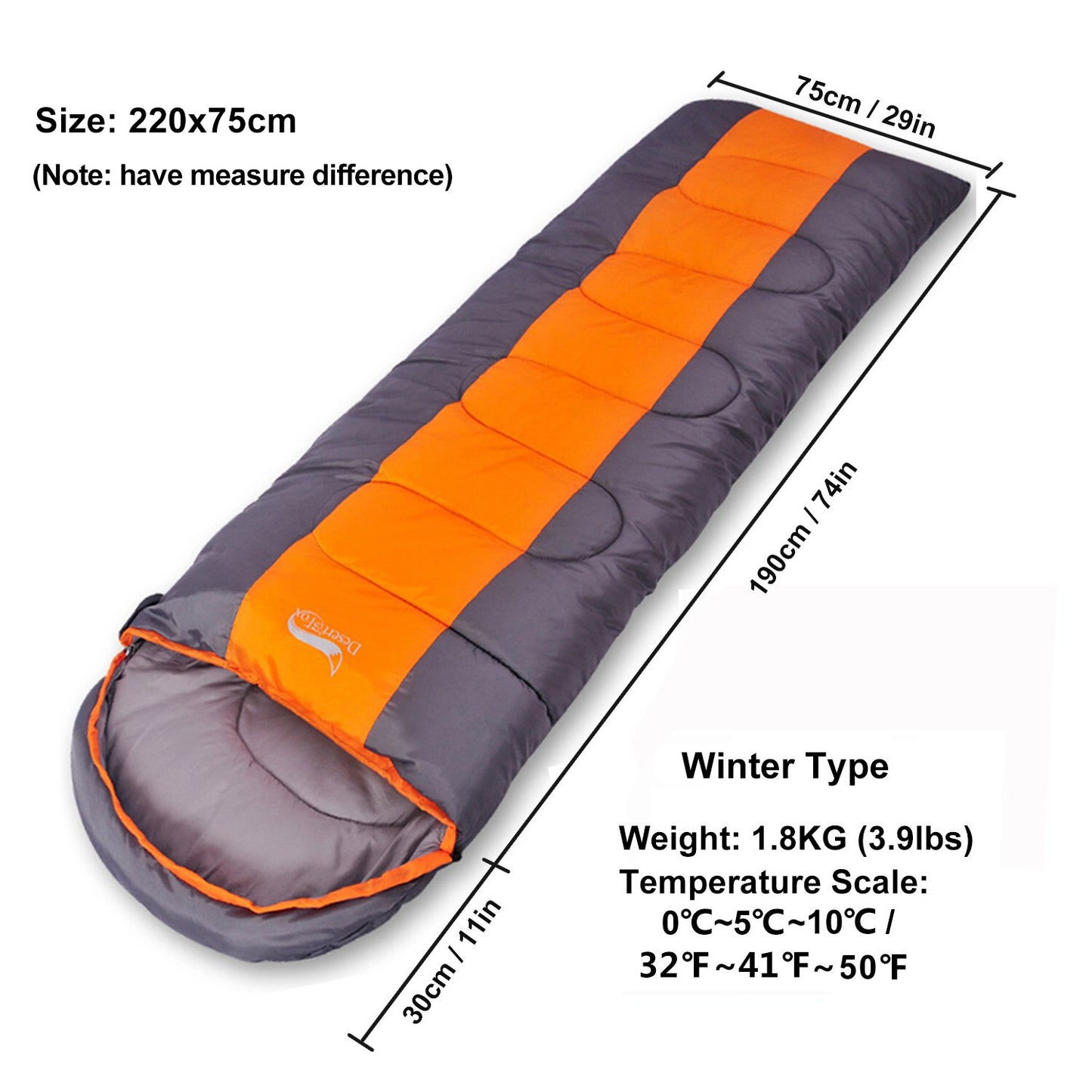 Ultralight Compact Folding Sleeping Bag Portable 3 Season (15℃~5℃) Backpacking Sleeping Bag For Spring, Autumn & Summer - Available in 2 Widths