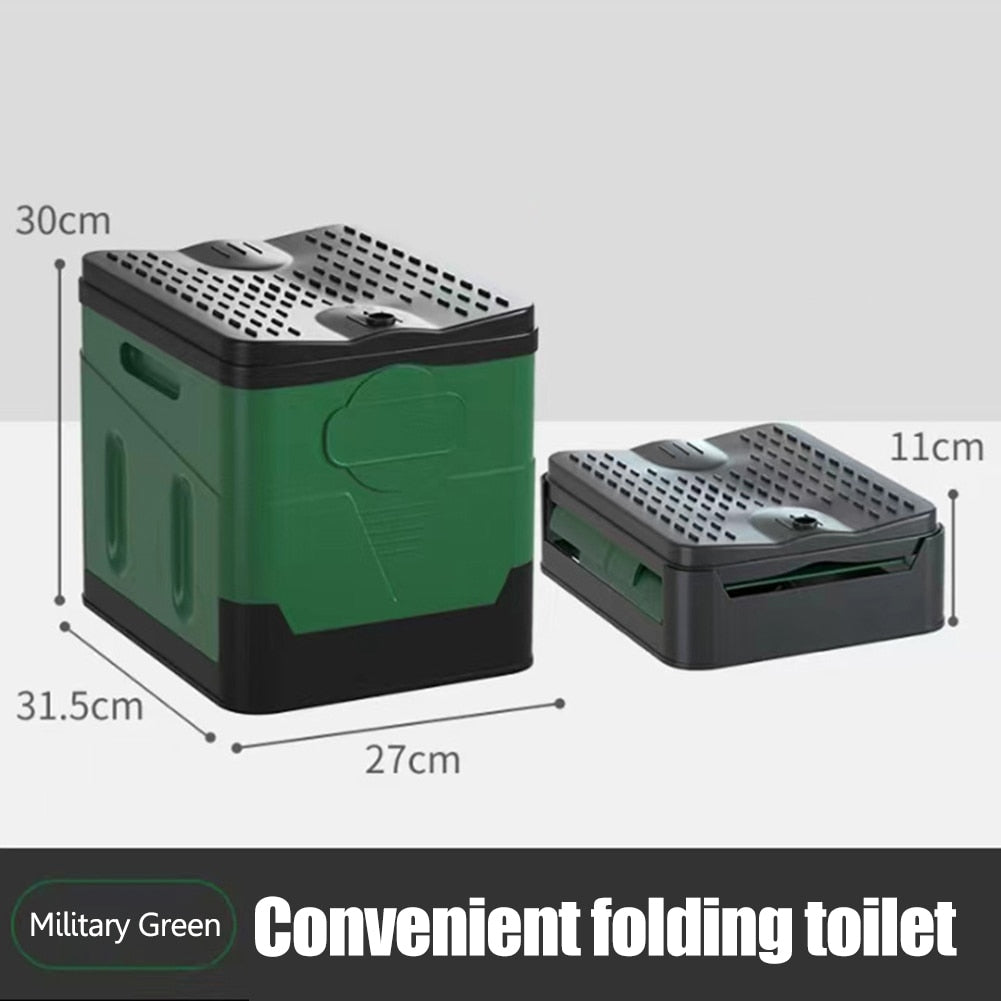 Travel Portable Car Emergency Toilet - Folding and Compact Outdoor Toilet with Concealed Tank and Cover for Outdoor Activities