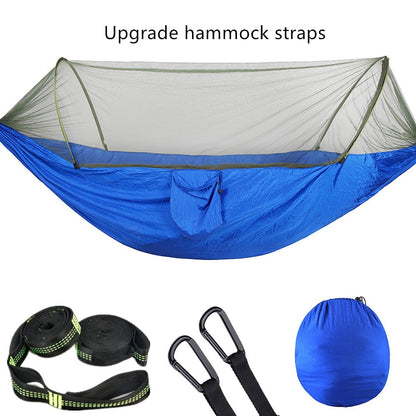 Camping Travel Hammock With Mosquito Net Lightweight Portable 210T Nylon Parachute Hammock For Wild Camping