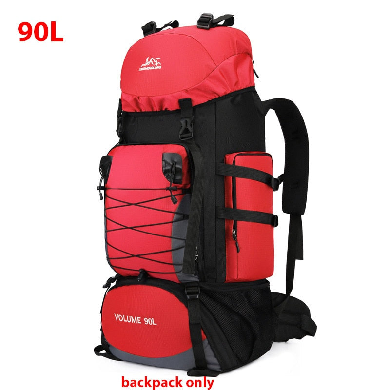 Large Capacity 80-90L Backpack For Trekking Hiking Camping Unisex Versatile Travel Rucksack