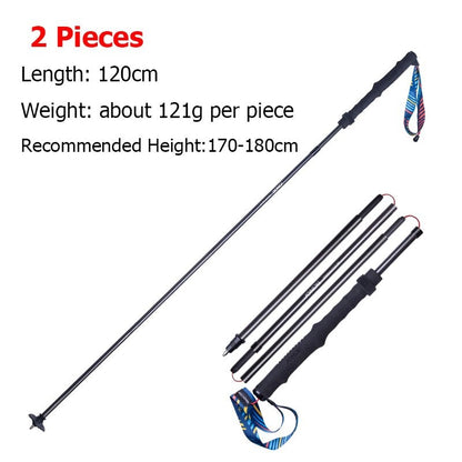 Ultralight Carbon Fiber Folding Trekking Poles For Trail Running Cross Country Hiking, Mountaineering, Carbon Tungsten Steel Tip