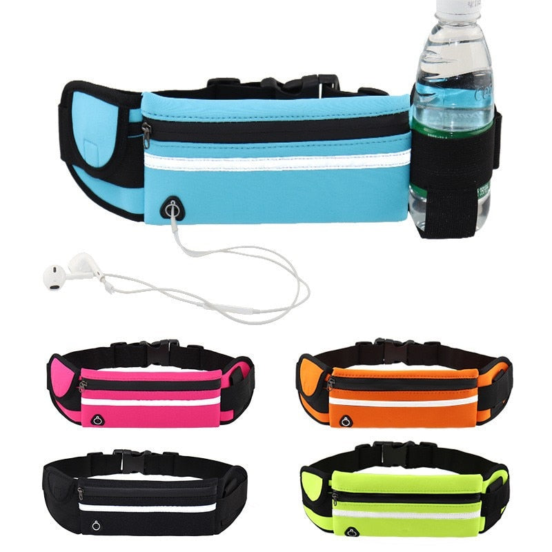  Unisex Trail Running Waist Bag With Water Bottle Holder Phone Pouch Sports Fanny Pack Hiking Waist Bag for Women Men Gym Bag