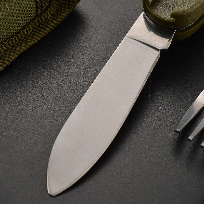 Multifunctional Stainless Steel Foldable Camping Cutlery Multi-Tool for Camping, Picnic, Hiking, and Travelling