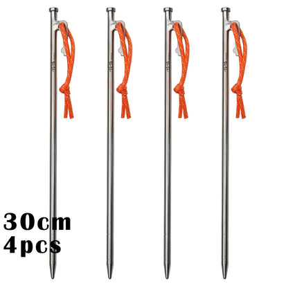 Superior Durability Titanium Alloy Tent Pegs For Camping, Awnings, Tarp Stakes For Hard Ground - 24CM/35CM/40CM