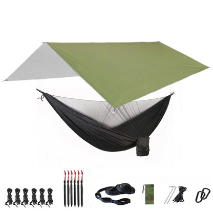 Camping Hammock with Mosquito Net and Rainfly Tarp - 300X300cm Portable Waterproof UV Protection Canopy Hammock