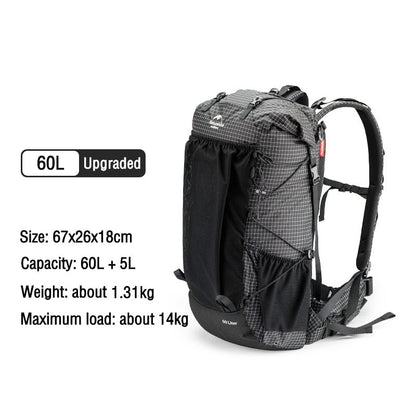 Hiking Backpack 60+5L Large Capacity Ergonomic Design Backpack For Camping & Travel