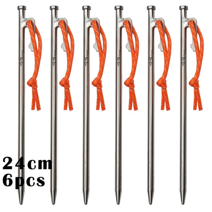 Superior Durability Titanium Alloy Tent Pegs For Camping, Awnings, Tarp Stakes For Hard Ground - 24CM/35CM/40CM