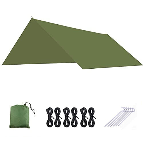 Waterproof Hammock Awning Canopy 210T Nylon Tarp Silver Coated Portable Sunshade For Camping Outdoor Hiking Beach Picnic