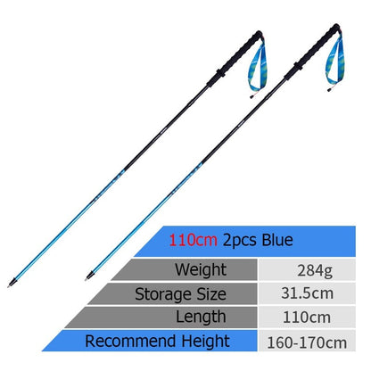 Ultralight Nordic Walking Poles Carbon Fiber Trekking Poles For Hiking, Backpacking - Straight Pole Walking Sticks 110cm/120cm