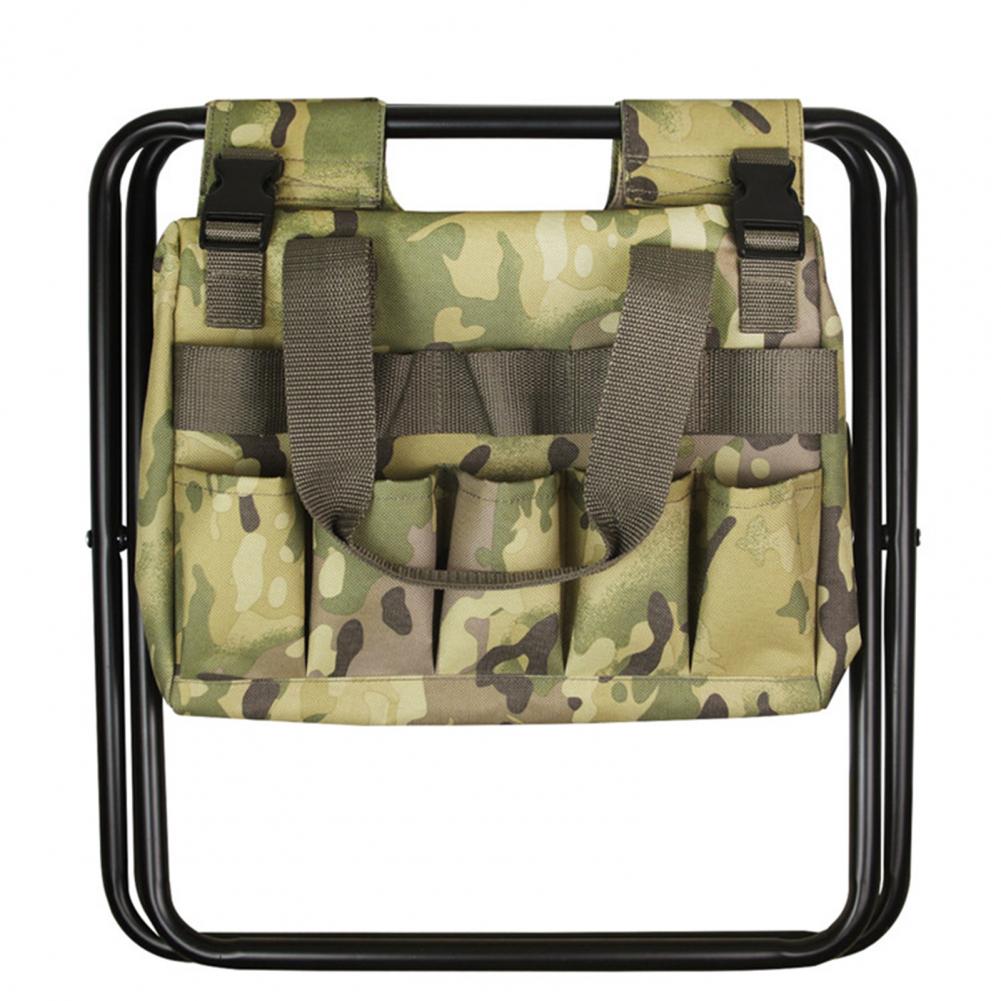 Foldable Stool Multiple Pockets Fishing Chair Waterproof Camping Ultralight Backpack Cooler Chair Collapsible Chair Hunting Chai