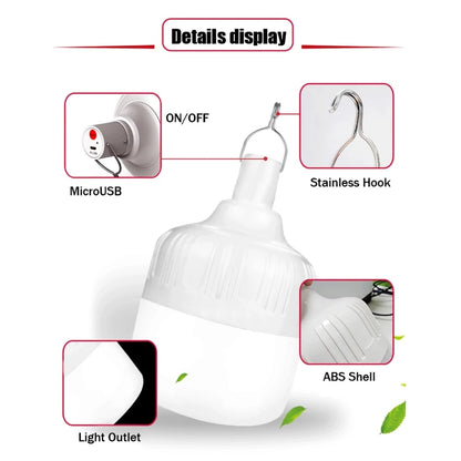 Portable Camping Lights Rechargeable Lamp - Bright, Durable and Versatile - Lantern, Flashlight and Emergency Bulb in One