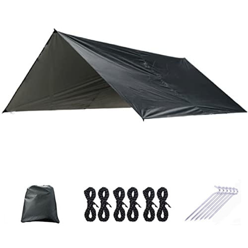 Waterproof Hammock Awning Canopy 210T Nylon Tarp Silver Coated Portable Sunshade For Camping Outdoor Hiking Beach Picnic