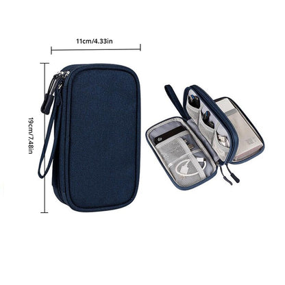 Portable Digital Gadget Travel Storage Bag Multi-Pocket Phone Pouch Organizer For Cable Earphones Power Banks etc