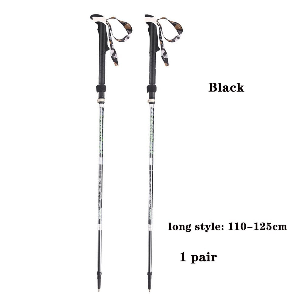 Telescopic Quick Lock Carbon Fiber Trekking Pole Ultralight Collapsible Portable Hiking Sticks For Backpacking Hiking Walking