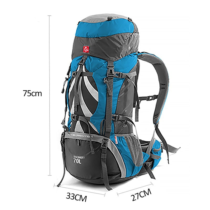 Big Capacity 70L Backpack For Mountaineering Hiking Unisex Waterproof Travel Rucksack