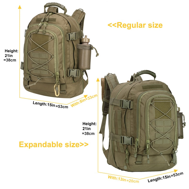 60L Molle Tactical Backpack For Hiking Climbing Outdoor Waterproof Sports Travel Rucksack For Camping Hunting