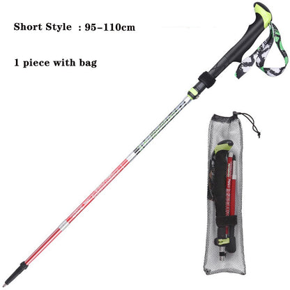 Telescopic Quick Lock Carbon Fiber Trekking Pole Ultralight Collapsible Portable Hiking Sticks For Backpacking Hiking Walking