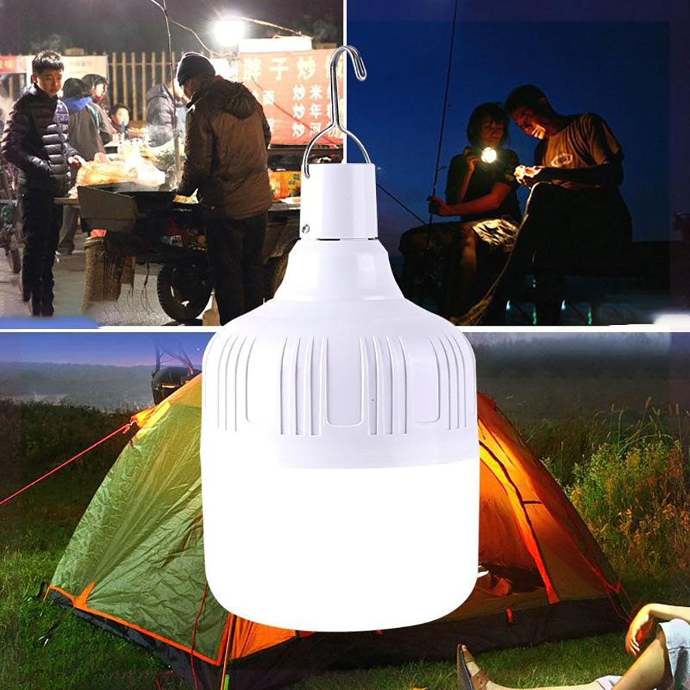 Portable Camping Lights Rechargeable Lamp - Bright, Durable and Versatile - Lantern, Flashlight and Emergency Bulb in One