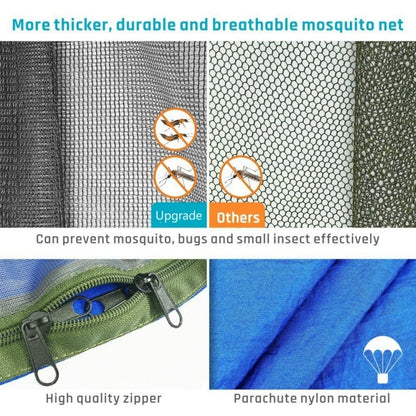 Camping Travel Hammock With Mosquito Net Lightweight Portable 210T Nylon Parachute Hammock For Wild Camping