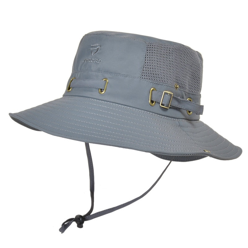 Men's Lightweight Boonie Hat For Camping Hiking Angling Backpacking Headgear Breathable Mesh Unisex Wide Brim Bucket Hat 