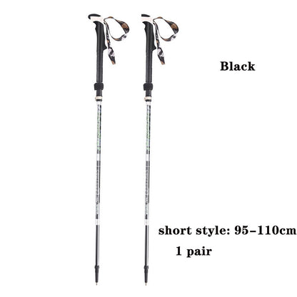 Telescopic Quick Lock Carbon Fiber Trekking Pole Ultralight Collapsible Portable Hiking Sticks For Backpacking Hiking Walking