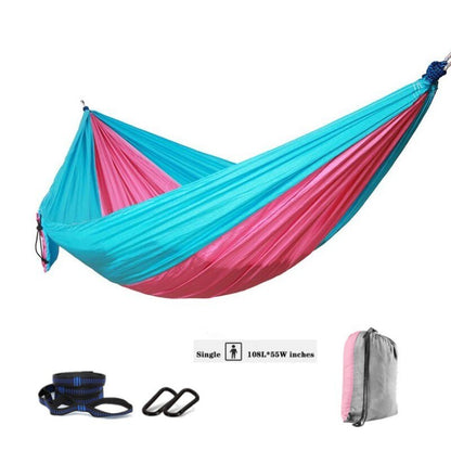 Lightweight 106"x 55" Portable Travel Hammock For Camping Hiking - Parachute Nylon with Tree Straps Carabiners