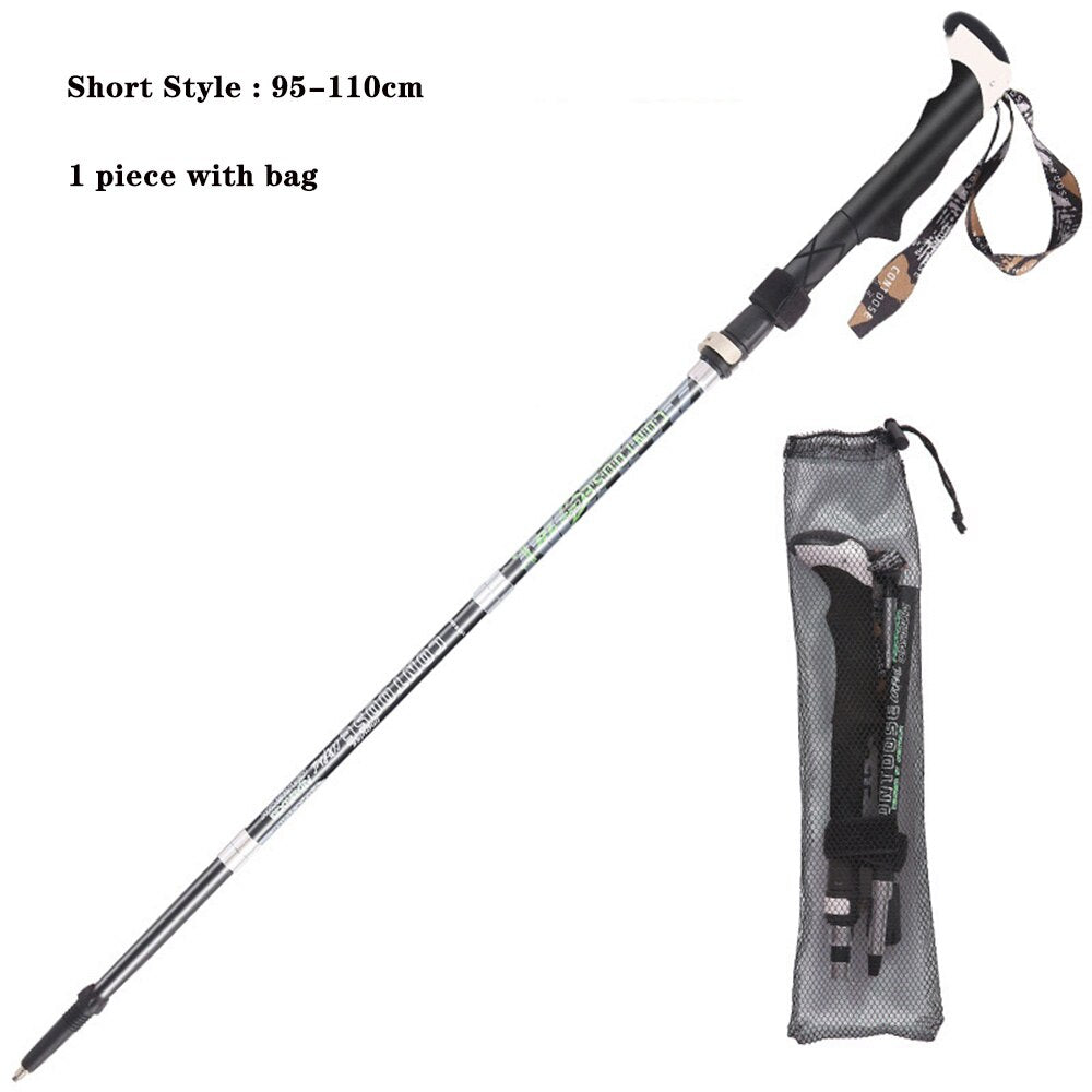 Telescopic Quick Lock Carbon Fiber Trekking Pole Ultralight Collapsible Portable Hiking Sticks For Backpacking Hiking Walking