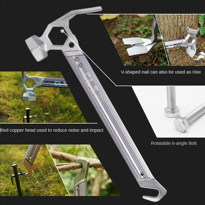 Mountaineering Tent Peg Hammer Puller For Camping Tents Awnings Groundsheets etc Stainless Steel Hammer Copper Head