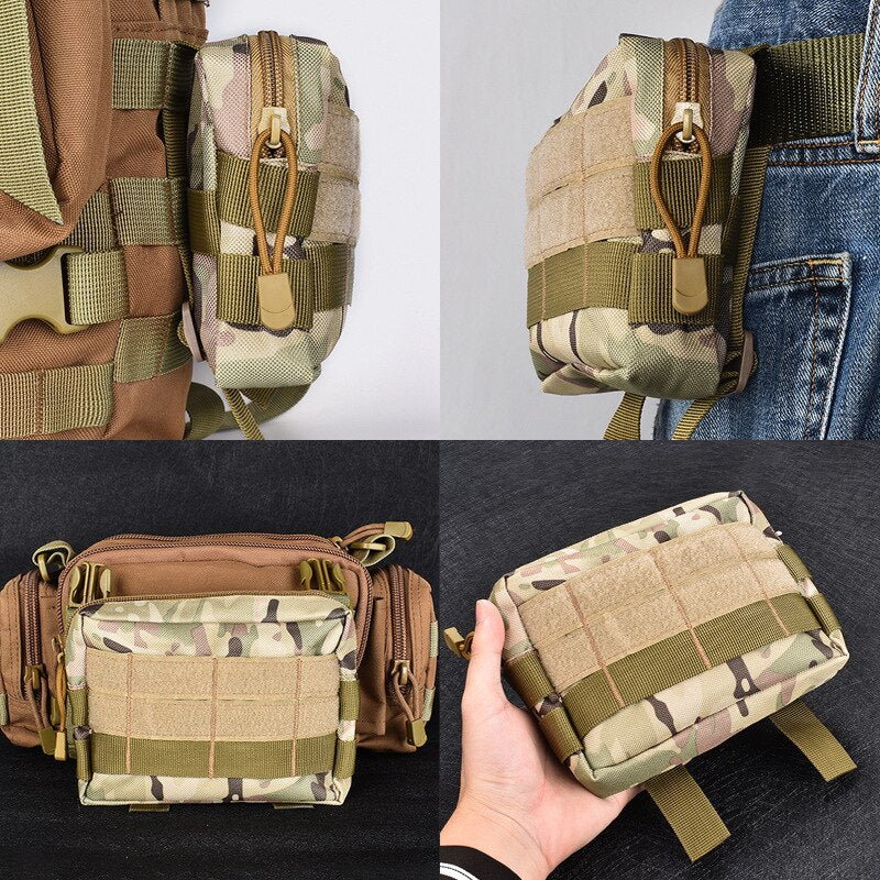 Military Molle Pouch Nylon Waterproof Phone Bag Tactical Belt Waist Bag Outdoor Sport EDC Tool Pocket